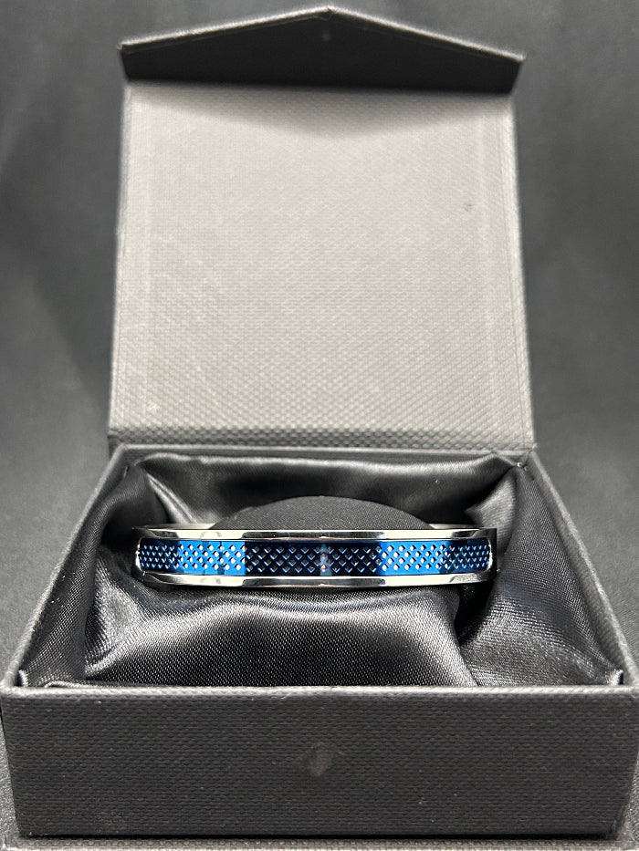 Titanium Pulsera Open Cuff Bracelet Blue