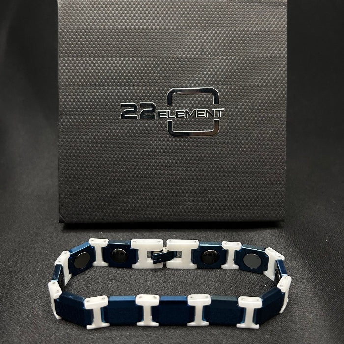Ceramic Two Tone Design Magnetic Link Bracelet