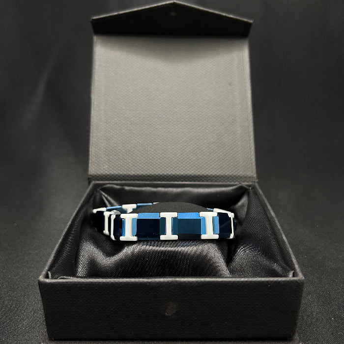 Ceramic Two Tone Design Magnetic Link Bracelet