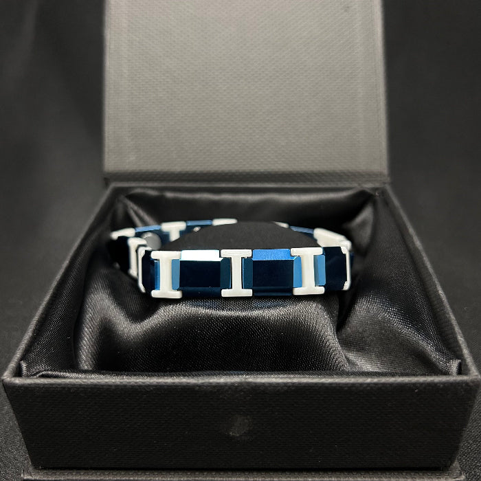 Ceramic Two Tone Design Magnetic Link Bracelet