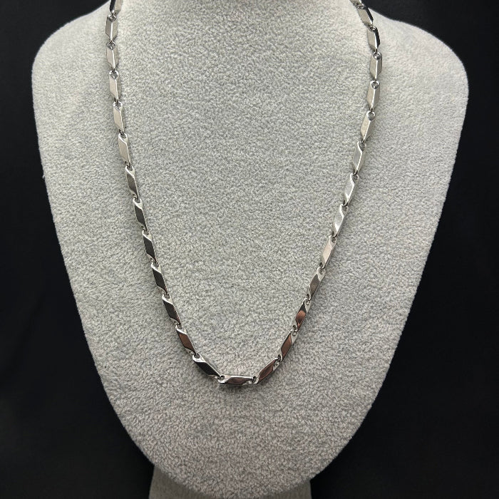 Titanium Barleycorn Chain Link Necklace 5mm