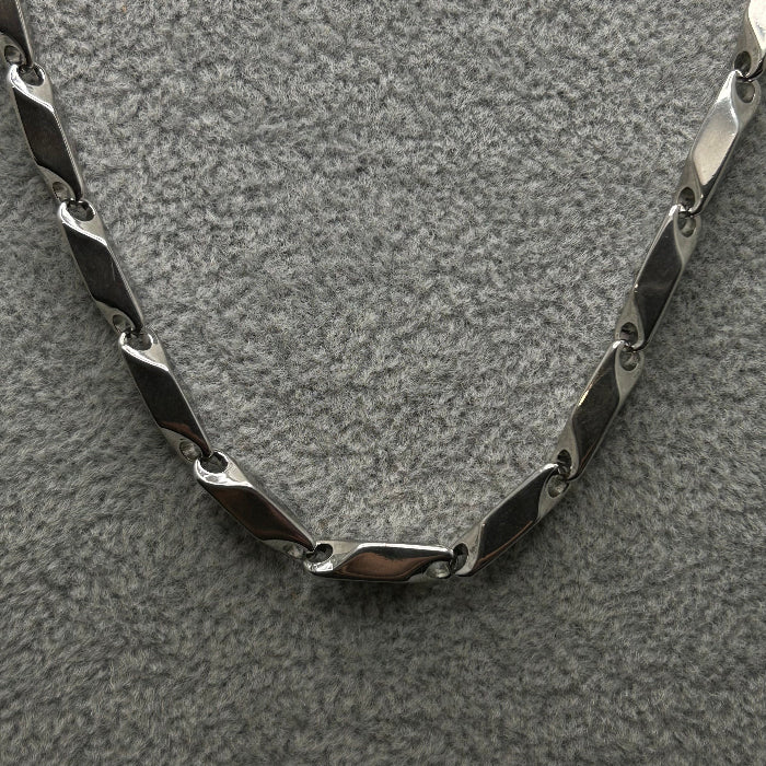 Titanium Barleycorn Chain Link Necklace 5mm