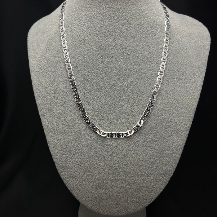 92.5% Sterling Silver Mariner Chain Link Necklace & Bracelet Set