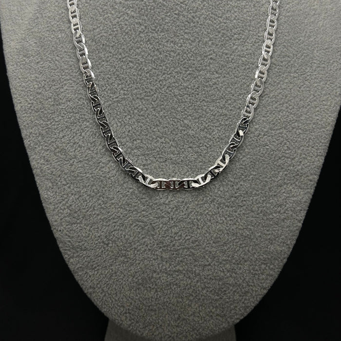 92.5% Sterling Silver Mariner Chain Link Necklace & Bracelet Set