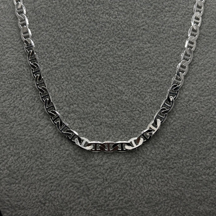 92.5% Sterling Silver Mariner Chain Link Necklace & Bracelet Set