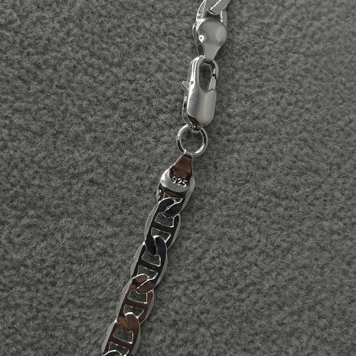 92.5% Sterling Silver Mariner Chain Link Necklace & Bracelet Set