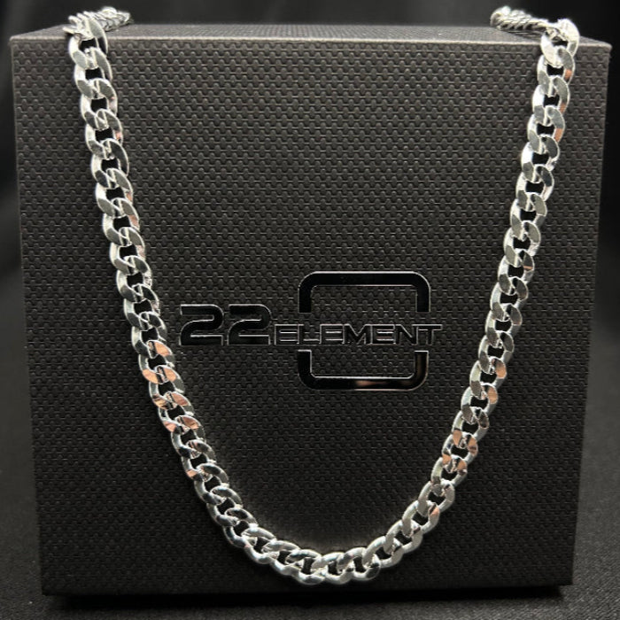 92.5% Solid Silver Cuban Link Necklace 5mm