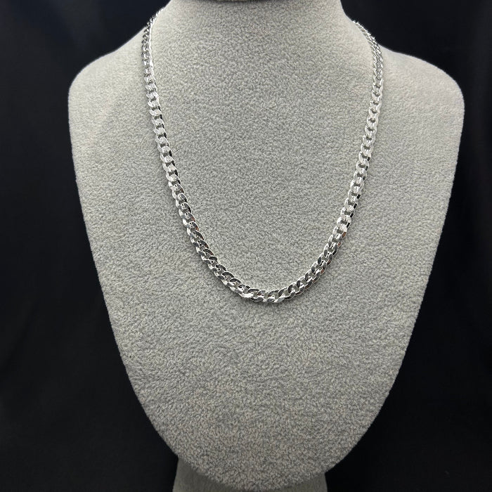 92.5% Solid Silver Cuban Link Necklace 5mm