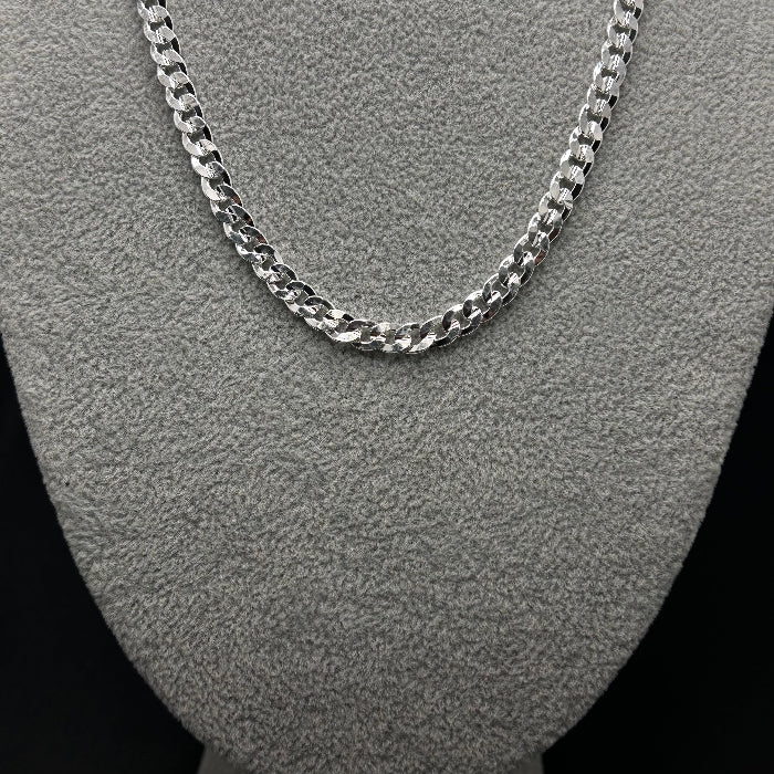 92.5% Solid Silver Cuban Link Necklace 5mm