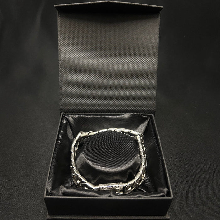 Stainess Steel Tang Grass Heavy Link Cuban Bracelet