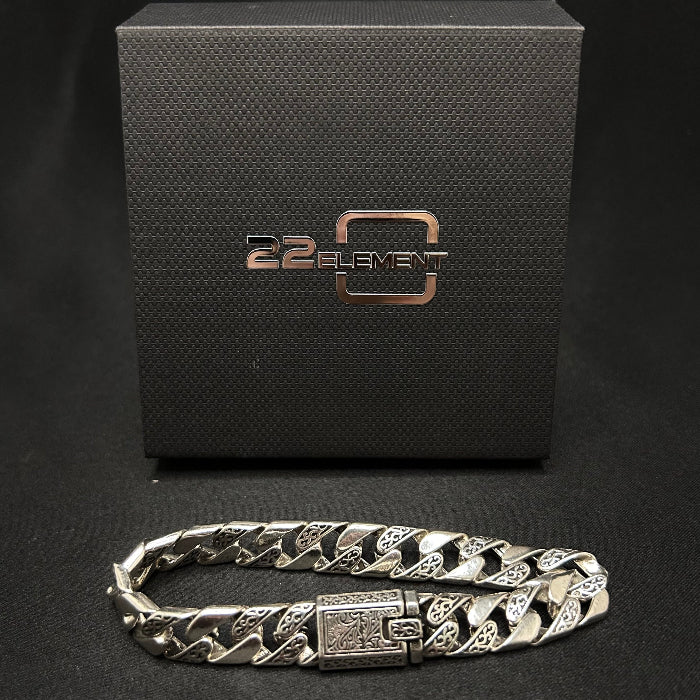 Stainess Steel Tang Grass Heavy Link Cuban Bracelet