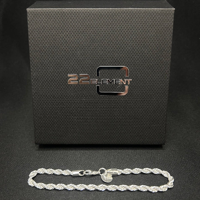 92.5% Silver Rope Link Bracelet
