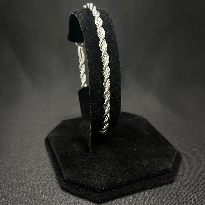 92.5% Silver Rope Link Bracelet