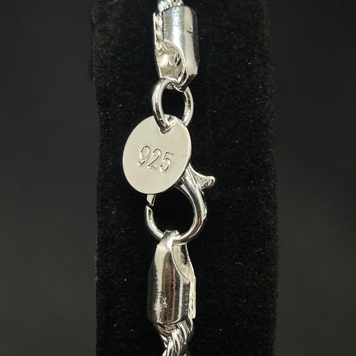 92.5% Silver Rope Link Bracelet