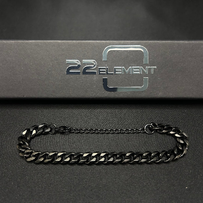 Stainless Steel Black Cuban Chain Link Bracelet