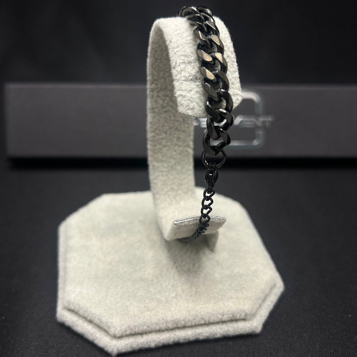 Stainless Steel Black Cuban Chain Link Bracelet