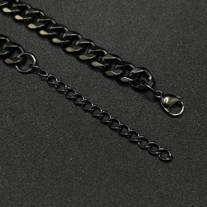 Stainless Steel Black Cuban Chain Link Bracelet