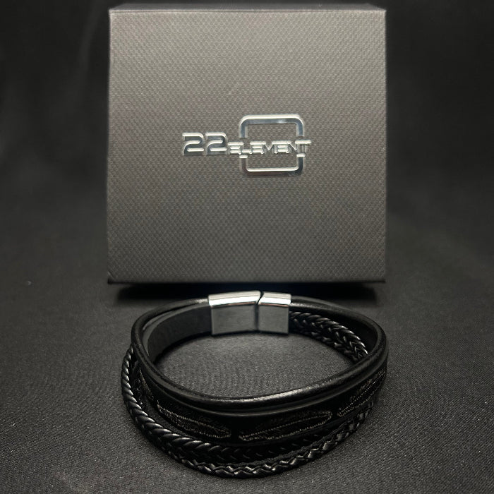 Leather Bracelet Braided Multi Closed