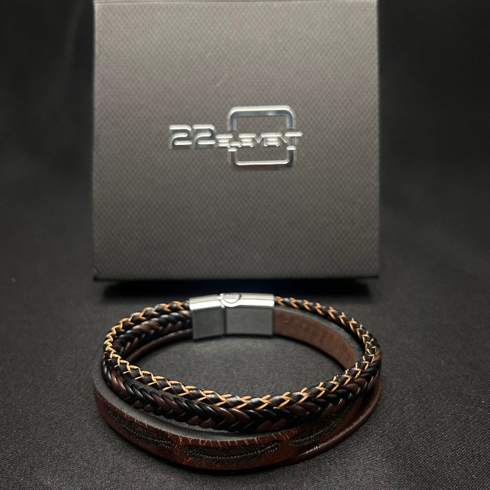 Leather Bracelet Braided Multi Closed