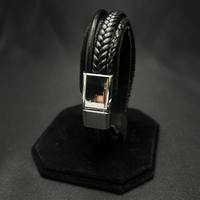 Leather Bracelet Braided Multi Closed