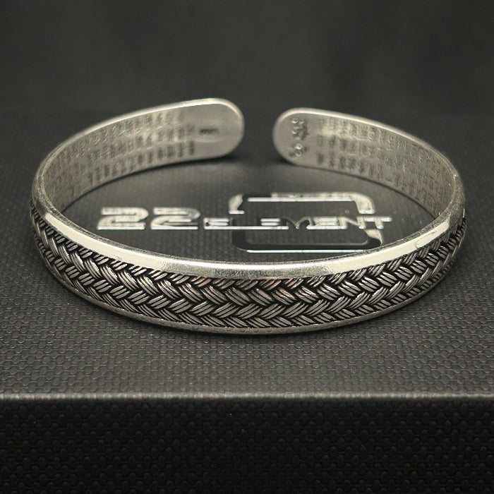 92.5% SIlver Braided Open Cuff Bracelet