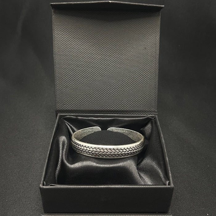 92.5% SIlver Braided Open Cuff Bracelet