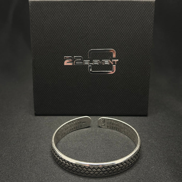 92.5% SIlver Braided Open Cuff Bracelet