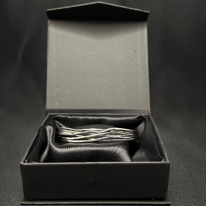 92.5% Silver Retro Wave Open Cuff Bracelet