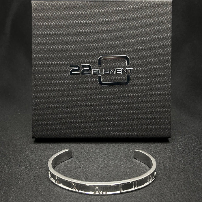 92.5% Silver Roman Numerals Open Cuff Bracelet