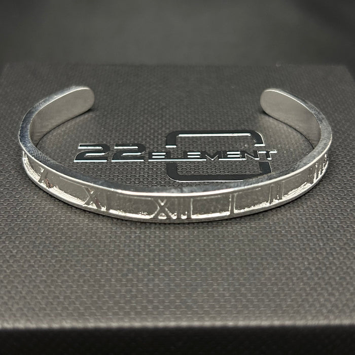 92.5% Silver Roman Numerals Open Cuff Bracelet