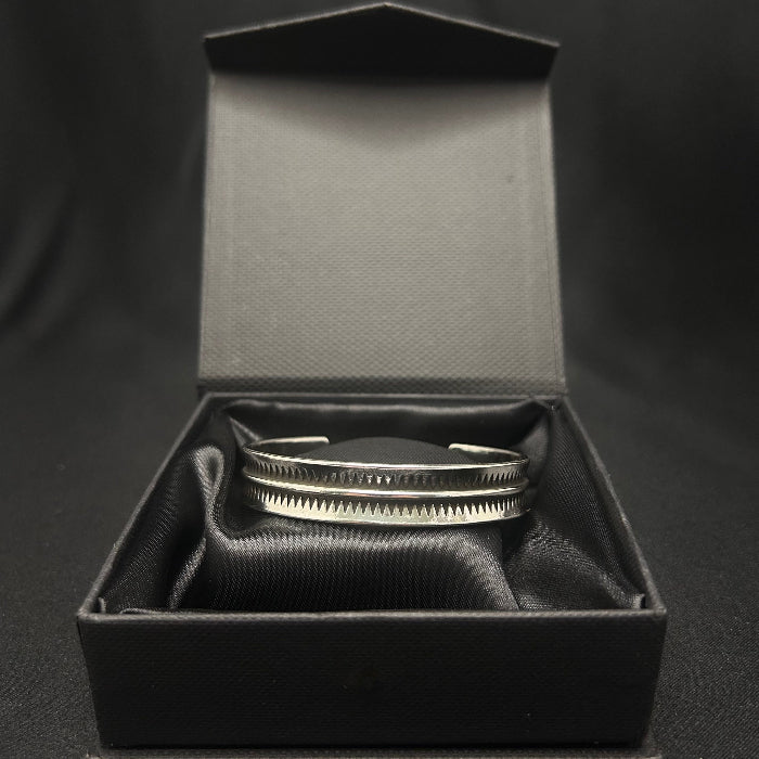 92.5% Silver Sawtooth Open Cuff Bracelet