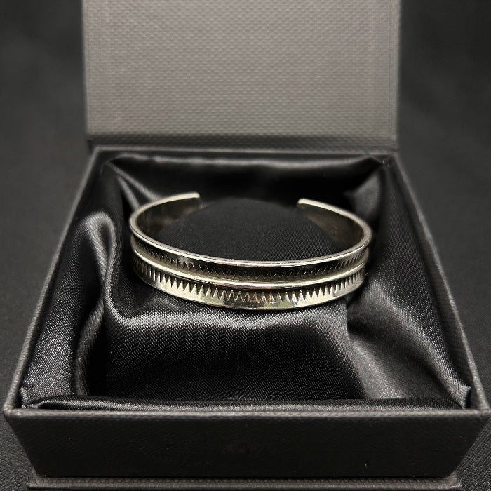 92.5% Silver Sawtooth Open Cuff Bracelet