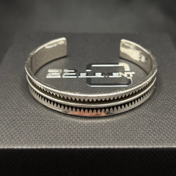 92.5% Silver Sawtooth Open Cuff Bracelet