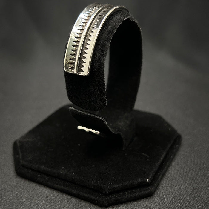 92.5% Silver Sawtooth Open Cuff Bracelet