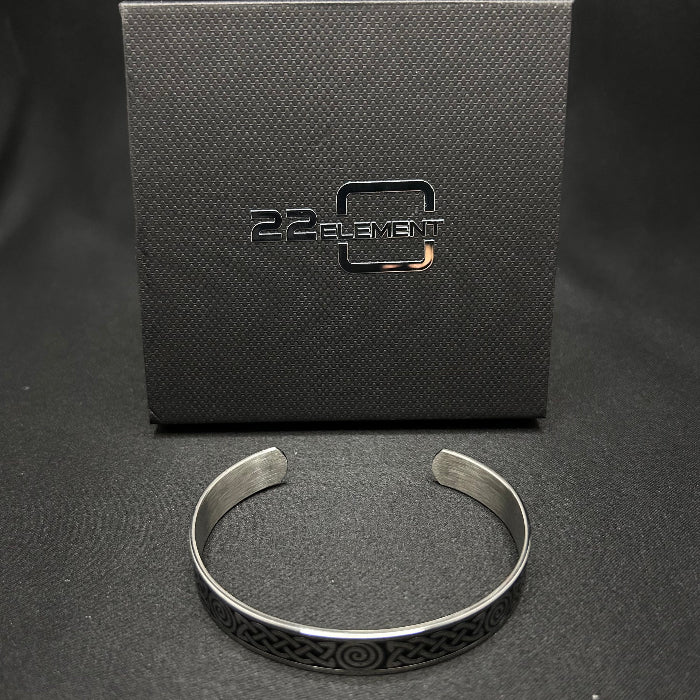 Titanium Tribal Open Cuff Bracelet
