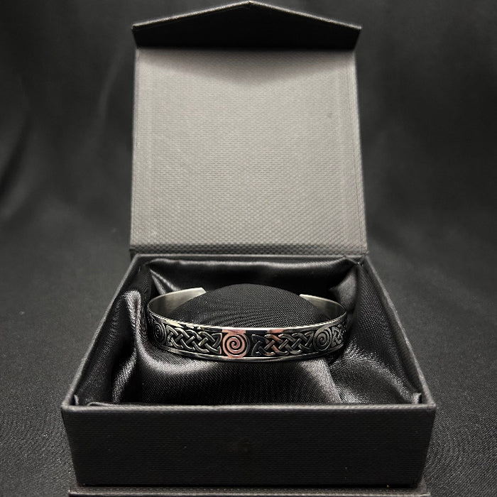 Titanium Tribal Open Cuff Bracelet