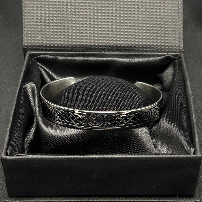 Titanium Tribal Open Cuff Bracelet