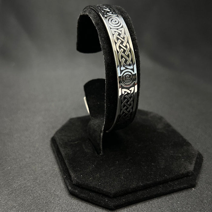 Titanium Tribal Open Cuff Bracelet