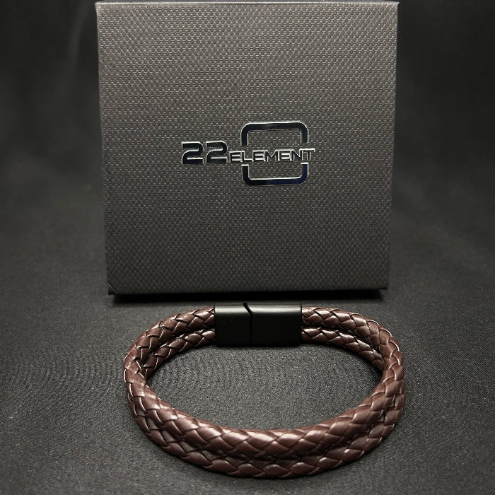 Leather Bracelet Double Braided Closed