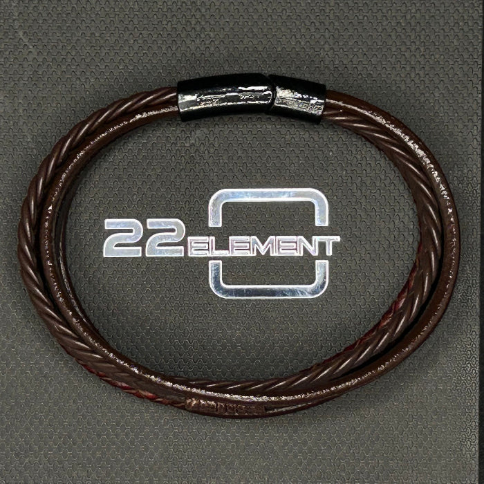 Leather Bracelet Braided 5 Band Closed
