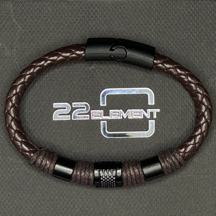 Leather Bracelet Double Braided Tied Closed