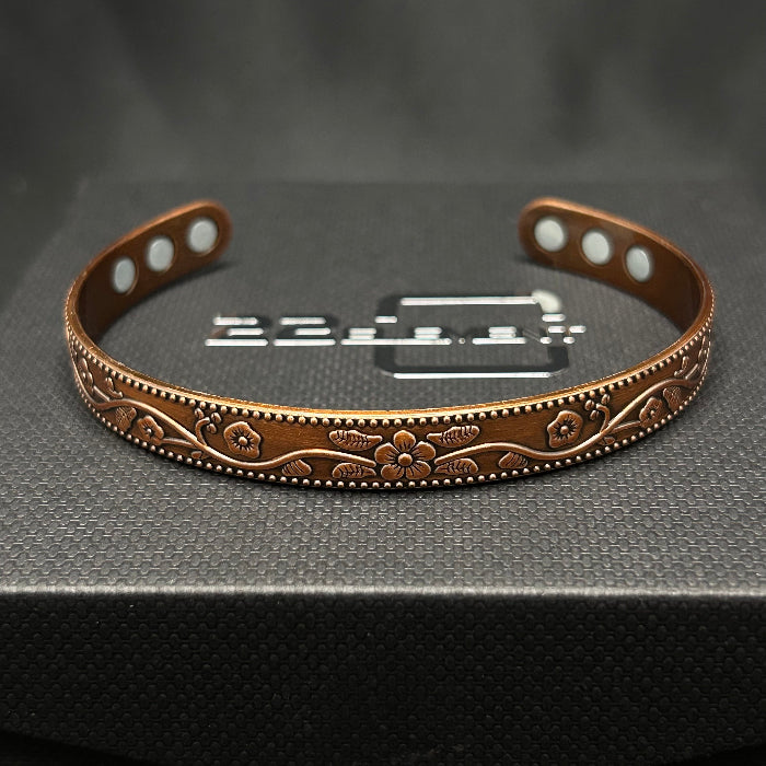 Copper Magnetic Open Cuff Bracelet