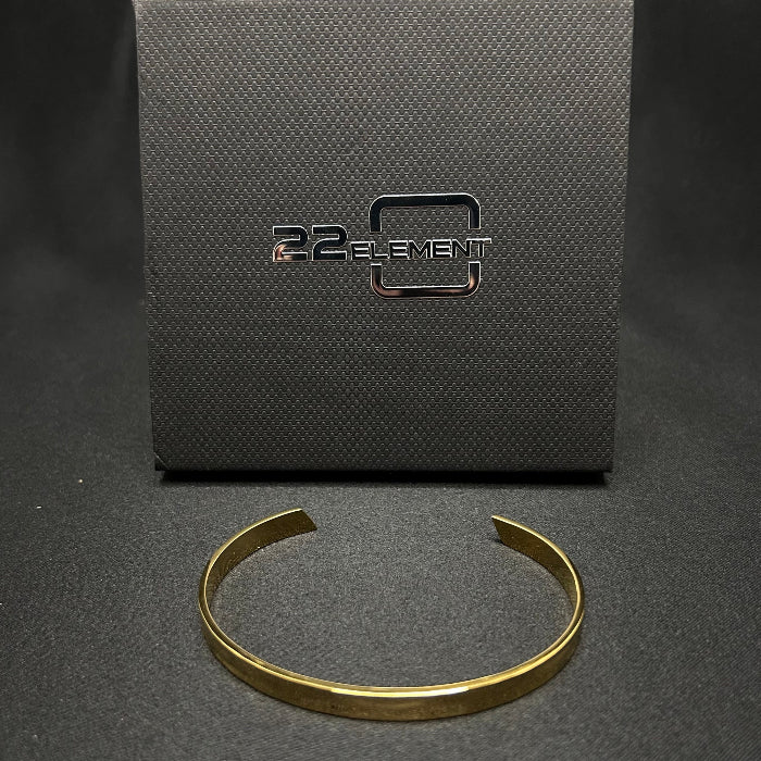 Stainless Steel Hammered Open Cuff Bracelet (Gold)