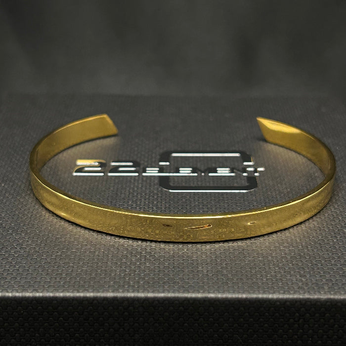 Stainless Steel Hammered Open Cuff Bracelet (Gold)