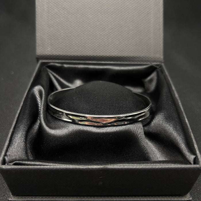 Stainless Steel Hammered Open Cuff Bracelet