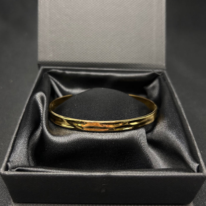 Stainless Steel Hammered Open Cuff Bracelet (Gold)