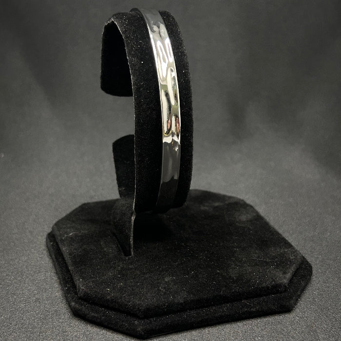 Stainless Steel Hammered Open Cuff Bracelet