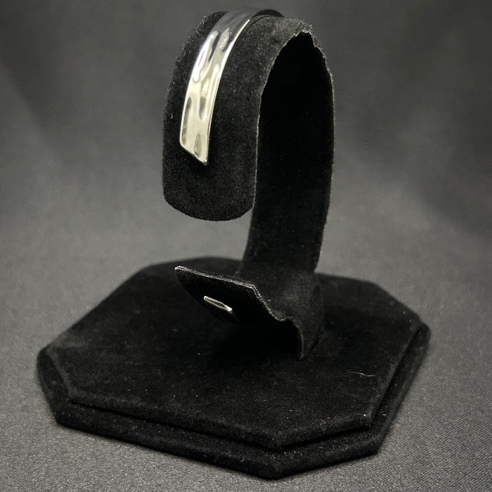 Stainless Steel Hammered Open Cuff Bracelet