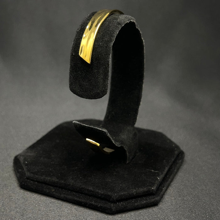Stainless Steel Hammered Open Cuff Bracelet (Gold)