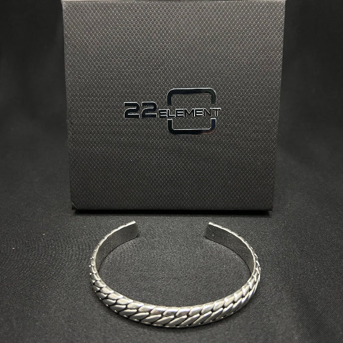 Stainless Steel Weave Open Cuff Bracelet